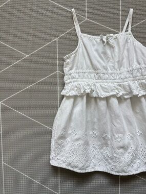 Old Navy|Baby girl white sleeveless summer dress in eyelet lace•Boho Sundress!